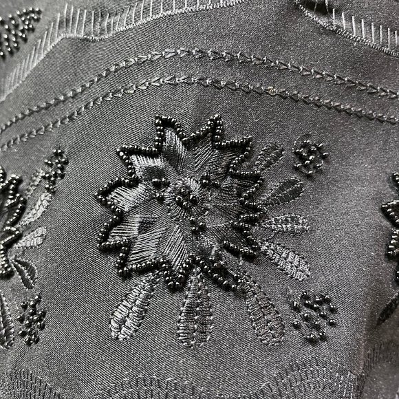 Nygard Collection Black Beaded and Embroidered Skirt Size 10 - Picture 4 of 5